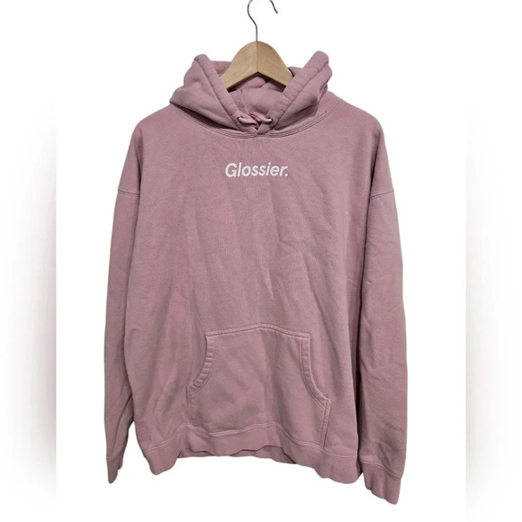 Glossier Tops - Glossier Dusty Pink Hoodie Sweatshirt XL